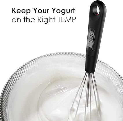 2 in 1 Stainless Steel Whisk Egg Beater & Instant thermometer Probe 12 inch for Cooking Candy, Yogurt, Chocolate, Butter Cream, Sause, Cake