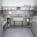 KoolMore 3 Compartment Stainless Steel NSF Commercial Kitchen Sink with Large Drainboard - Bowl Size 12" x 16" x 10", Silver