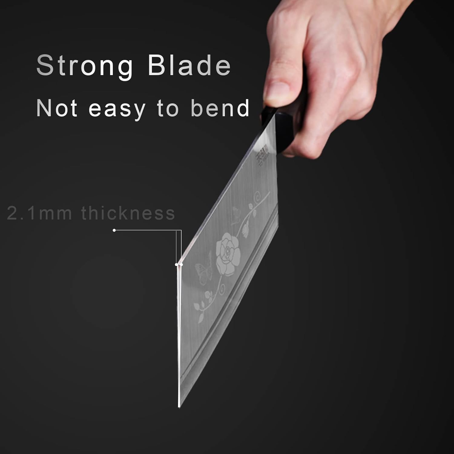 Meat Cleaver Knife 7.2 Inch, Ultra Sharp Chinese Chef's Knives, Full tang Chopping Knife, 30Cr13 Steel Blade Thickness 2 mm, TJ SEGA Series TC17068