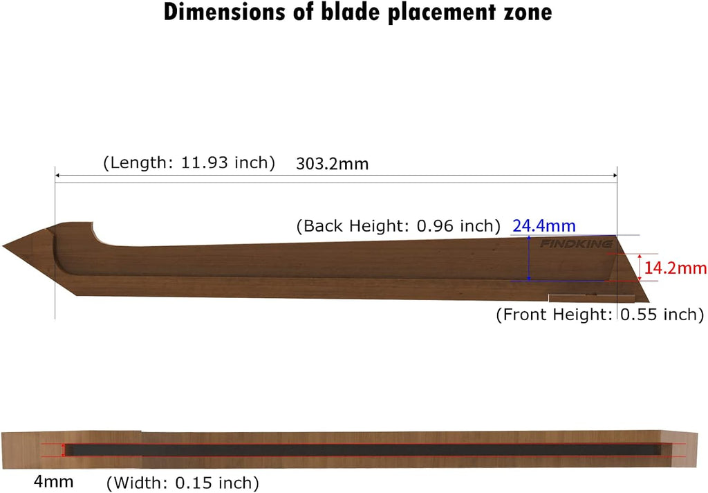 Walnut Knife Edge Guard, Wooden Magnetic Knife Sleeve for Counter, Drawer, Knife Bag, Light, Portable Blade Sheath Cover, Suitable for 10.5" Japanese Kitchen Knife (Knife Not Included)