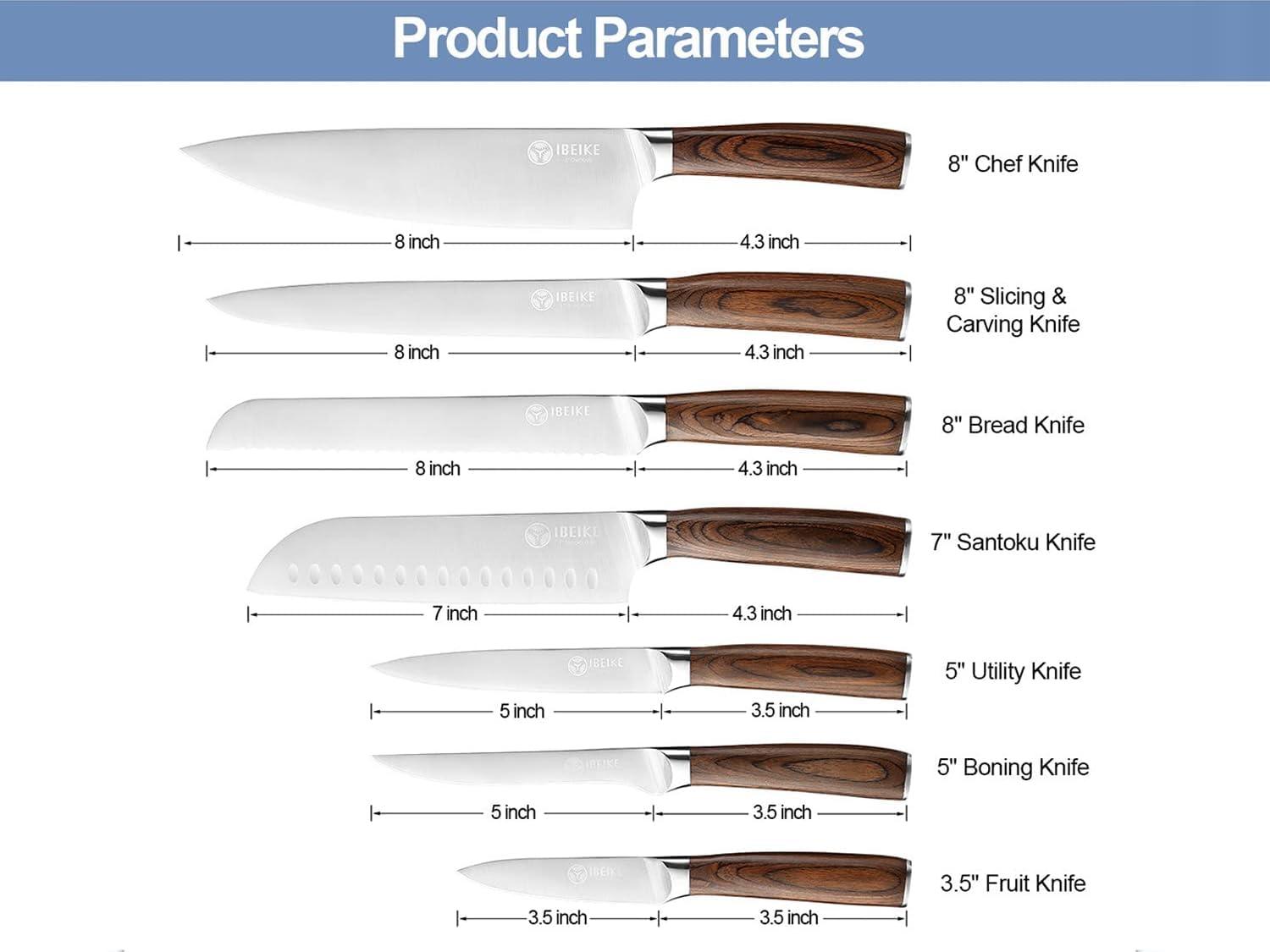 IBEIKE 7-Piece Kitchen Knife Set