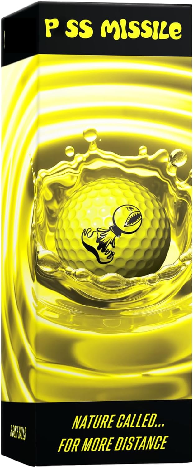 P*ss Missile Distance Golf Balls - 4-Piece Design, Surlyn Cover, High Compression Core - Lower Spin, Better Trajectory for Longer, Straighter Shots