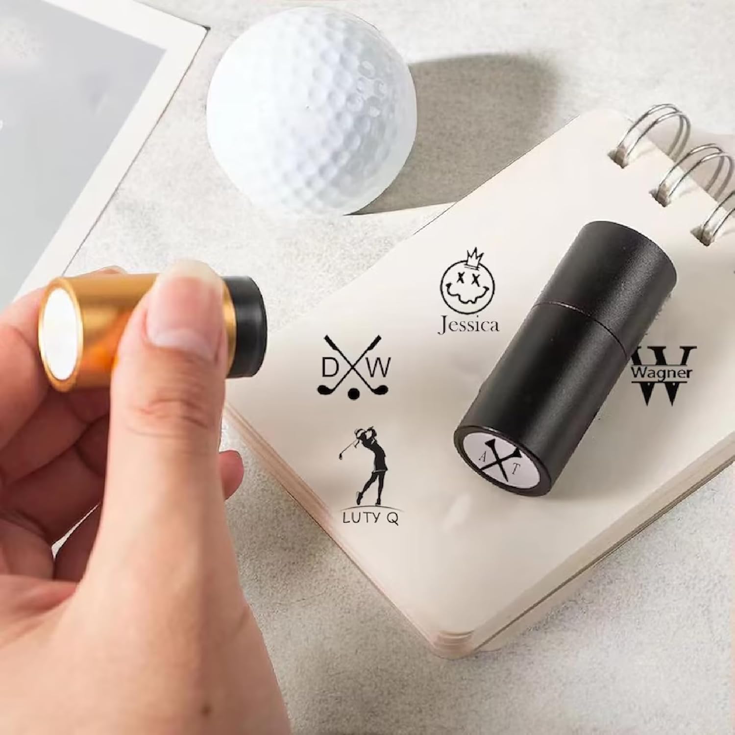 Custom Golf Ball Marker with Waterproof Permanent Ink - Personalized Golf Ball Stamp for Golfers - Ideal Sport Gift for Husband or Dad