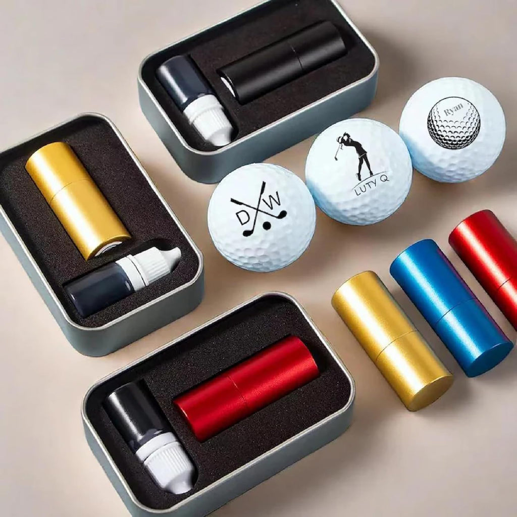 Custom Golf Ball Marker with Waterproof Permanent Ink - Personalized Golf Ball Stamp for Golfers - Ideal Sport Gift for Husband or Dad