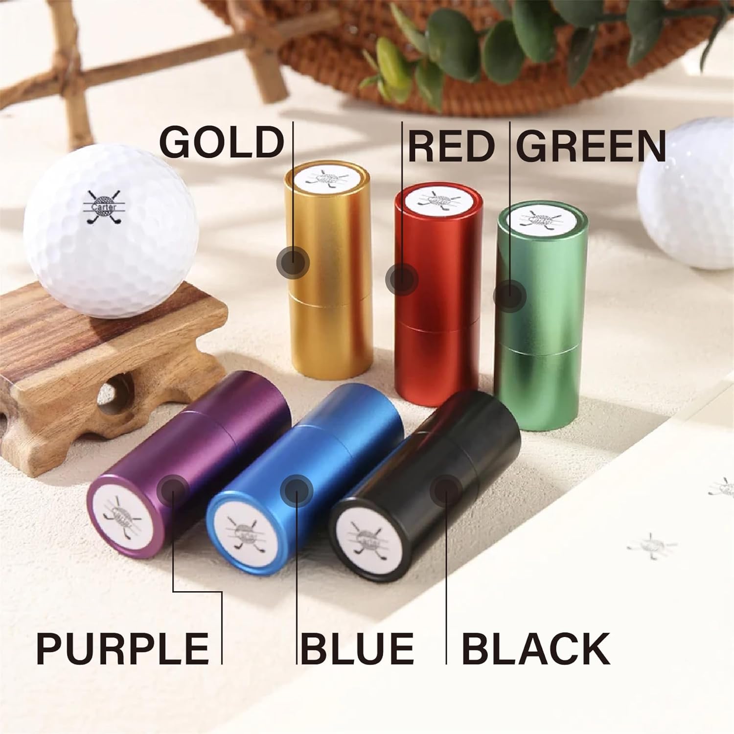 Custom Golf Ball Marker with Waterproof Permanent Ink - Personalized Golf Ball Stamp for Golfers - Ideal Sport Gift for Husband or Dad