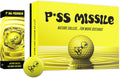 P*ss Missile Distance Golf Balls - 4-Piece Design, Surlyn Cover, High Compression Core - Lower Spin, Better Trajectory for Longer, Straighter Shots