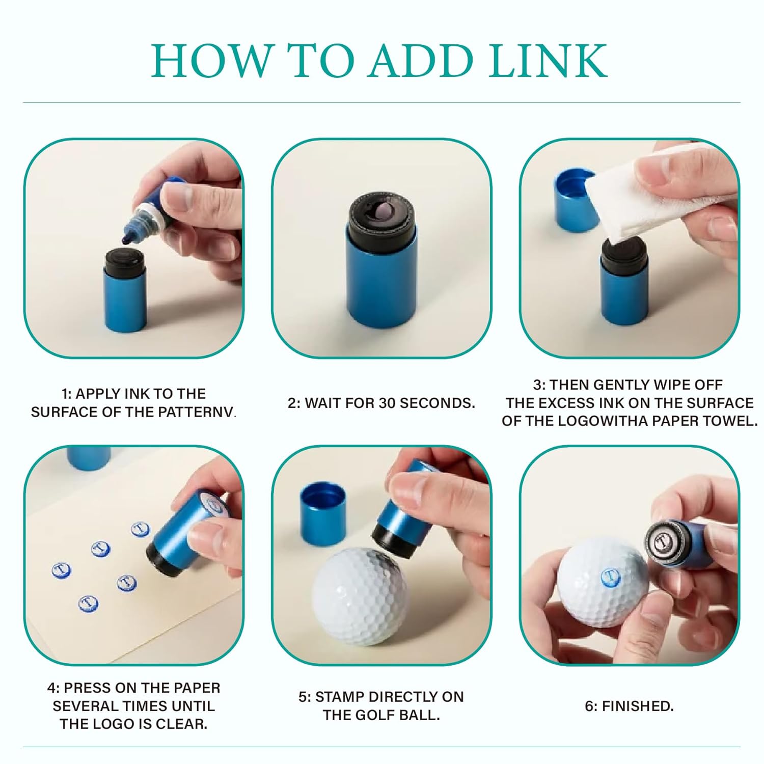 Custom Golf Ball Marker with Waterproof Permanent Ink - Personalized Golf Ball Stamp for Golfers - Ideal Sport Gift for Husband or Dad