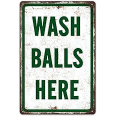 ZYPENG Wash Balls Here Vintage Metal Funny Gift Golf Tin Signs Man Cave Sports Golfer, Country, Golf Club 12 x 8 Inches Wall Decoration