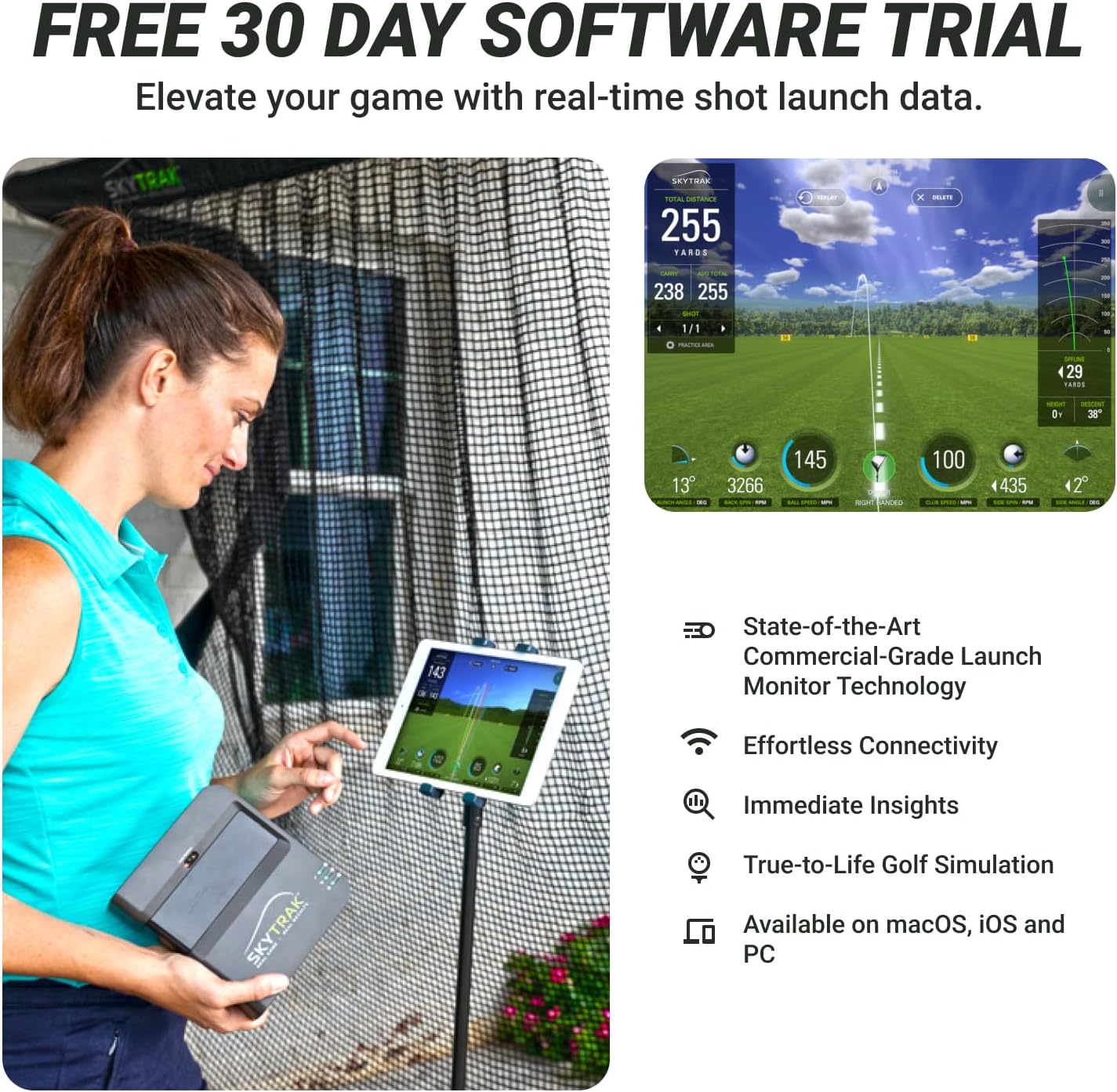 SkyTrak Launch Monitor w/ 30 Day Trial of Game Improvement Software
