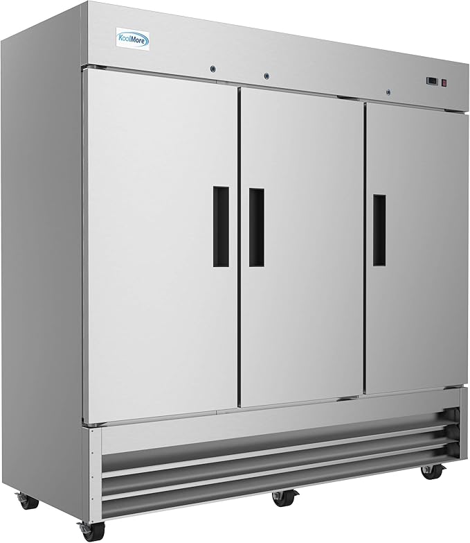 82" 3 Door Stainless Steel Upright Commercial Reach-in Freezer - 72 cu. ft