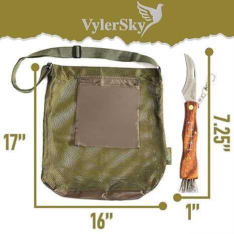Foraging Bag - Foraging kit with Bag and Knife, Mushroom Bag - Morel Mushroom Bag, Foraging Kit - Mushroom Hunting Bag and Mushroom Knife, Best Mushroom Foraging Kit, Great for Mushroom Decor Lovers