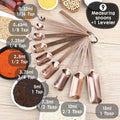 Kalsreui Copper Measuring Cups and Spoons Set, Measuring Cups and Spoons Set 17, Stainless Steel Measuring Cups and Spoons set, Metal 7 Measuring Cups and 9...