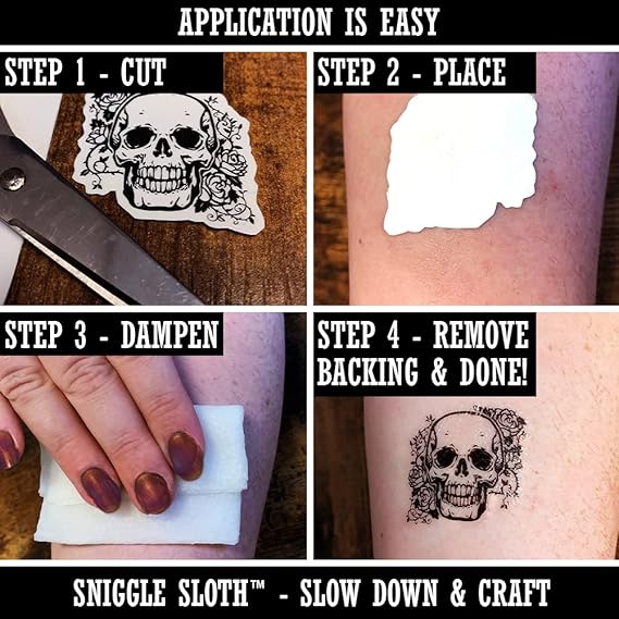 Chef Knife and Hat for Cooking Temporary Tattoo Water Resistant Fake Body Art Set Collection - Black (One Sheet)