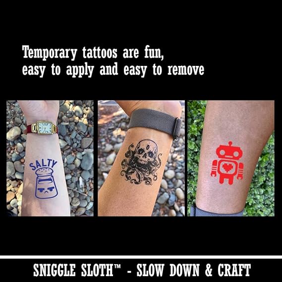 Chef Knife and Hat for Cooking Temporary Tattoo Water Resistant Fake Body Art Set Collection - Black (One Sheet)