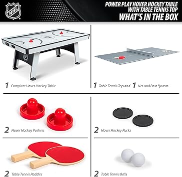 EastPoint Multi-Game Tables, Play 2-in-1 Air Hockey Table with Table Tennis Top - Perfect for Family Game Room, Adult rec Room, basements, Man cave, or Garage