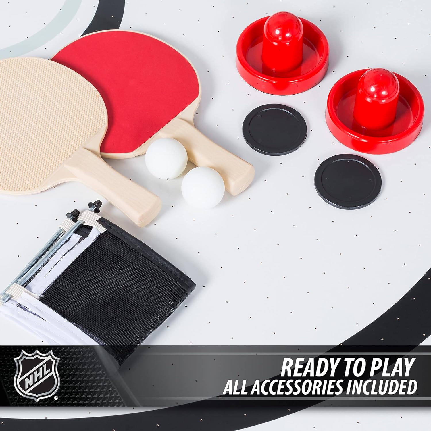 EastPoint Multi-Game Tables, Play 2-in-1 Air Hockey Table with Table Tennis Top - Perfect for Family Game Room, Adult rec Room, basements, Man cave, or Garage