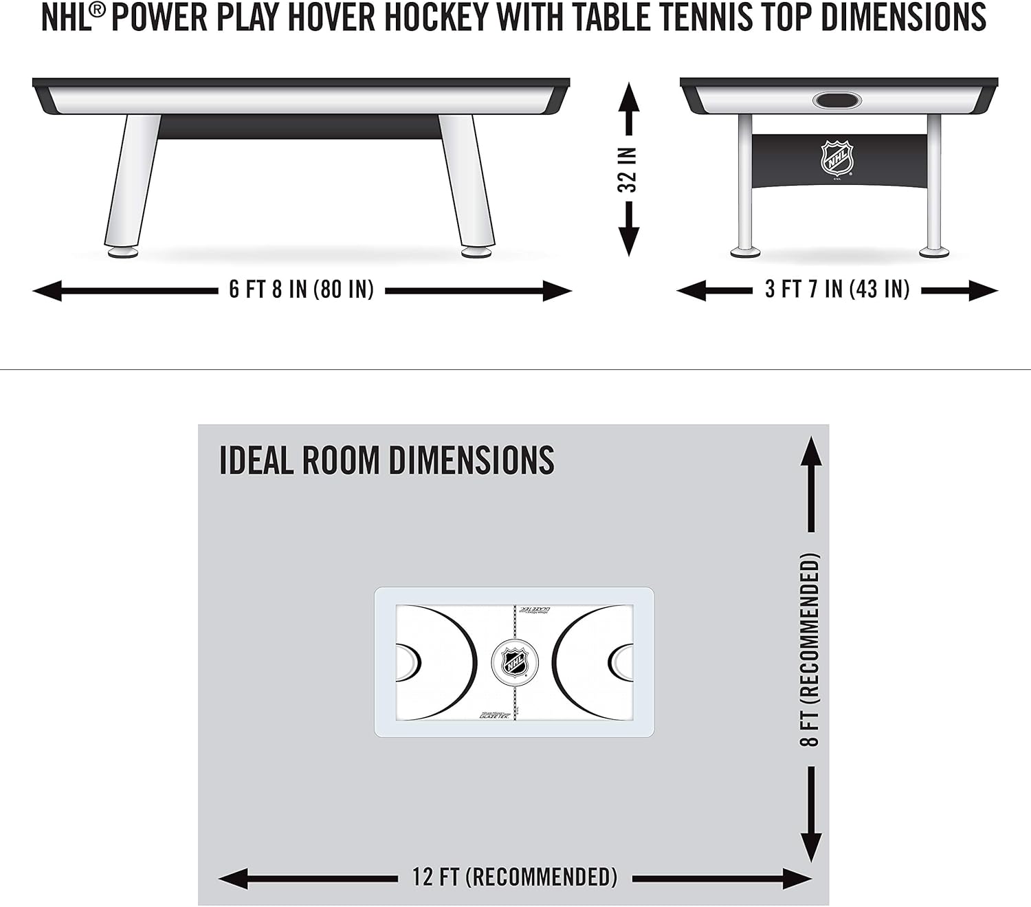 EastPoint Multi-Game Tables, Play 2-in-1 Air Hockey Table with Table Tennis Top - Perfect for Family Game Room, Adult rec Room, basements, Man cave, or Garage