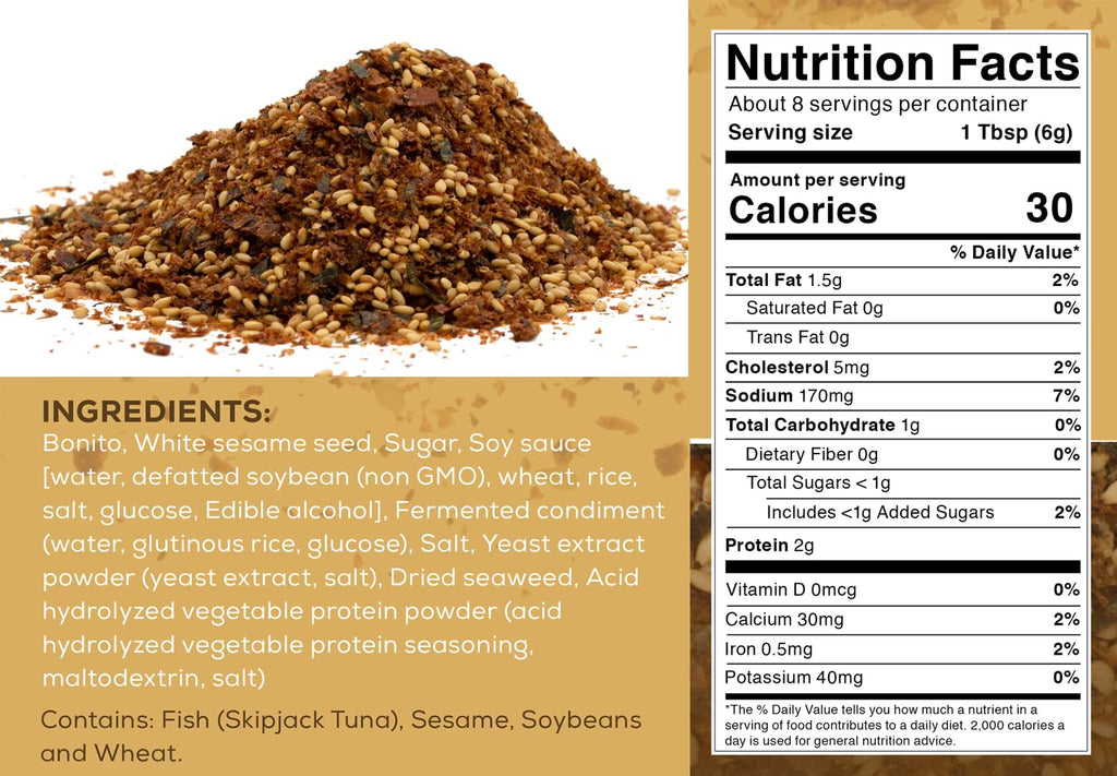 nackathon Furikake Rice Seasoning, Japanese Spices Topper for Rice Ball, Salad, Stir Fried Vegetables (Pack of 1, Katsuo)