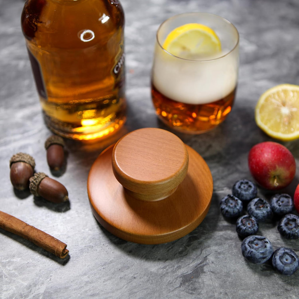 Cocktail Smoker Kit with Troch - 2 Whiskey Glasses 2 Ice Ball Molds 8 Flavor Orange Cinnamon Ginger Anise Wood Chips for Whiskey & Bourbon, Old Fashioned Smoker Set, Gifts for Men