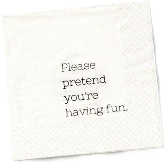Twisted Wares - Funny Cocktail Napkins - Perfect for any Celebrations 5"X5" (20 Pack) (PLEASE PRETEND)