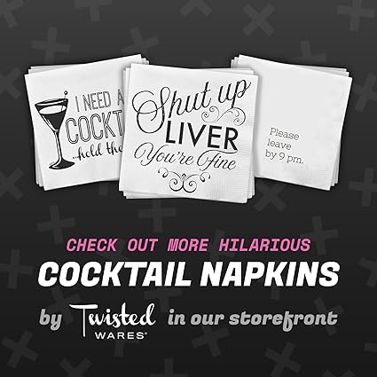 Twisted Wares - Funny Cocktail Napkins - Perfect for any Celebrations 5"X5" (20 Pack) (PLEASE PRETEND)