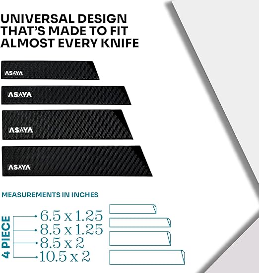 Asaya Professional Knife Edge Guards -Universal Blade Covers - Extra Strength, ABS Plastic. AKA The Blood Lust and BPA-Free Felt Lining, non-Toxic and Food Safe - Knives Not Included (11Pcs)
