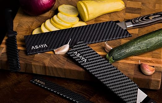 Asaya Professional Knife Edge Guards -Universal Blade Covers - Extra Strength, ABS Plastic. AKA The Blood Lust and BPA-Free Felt Lining, non-Toxic and Food Safe - Knives Not Included (11Pcs)