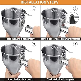 20 OZ Multi-Functional Pancake Batter Dispenser, Multi-Caliber Stainless Steel Funnel Cake Dispenser with Stand Great for Pancakes,Cupcakes,Chocolate Balls and Baked Goods (600ml)