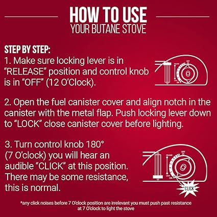 Chef Master 90235 Butane Countertop Stove 12,000 BTU, Professional Quality, Portable, with Carry Case, High Performance, Electronic Ignition, Brass Burner, Double Wind Guard, 1 Burner