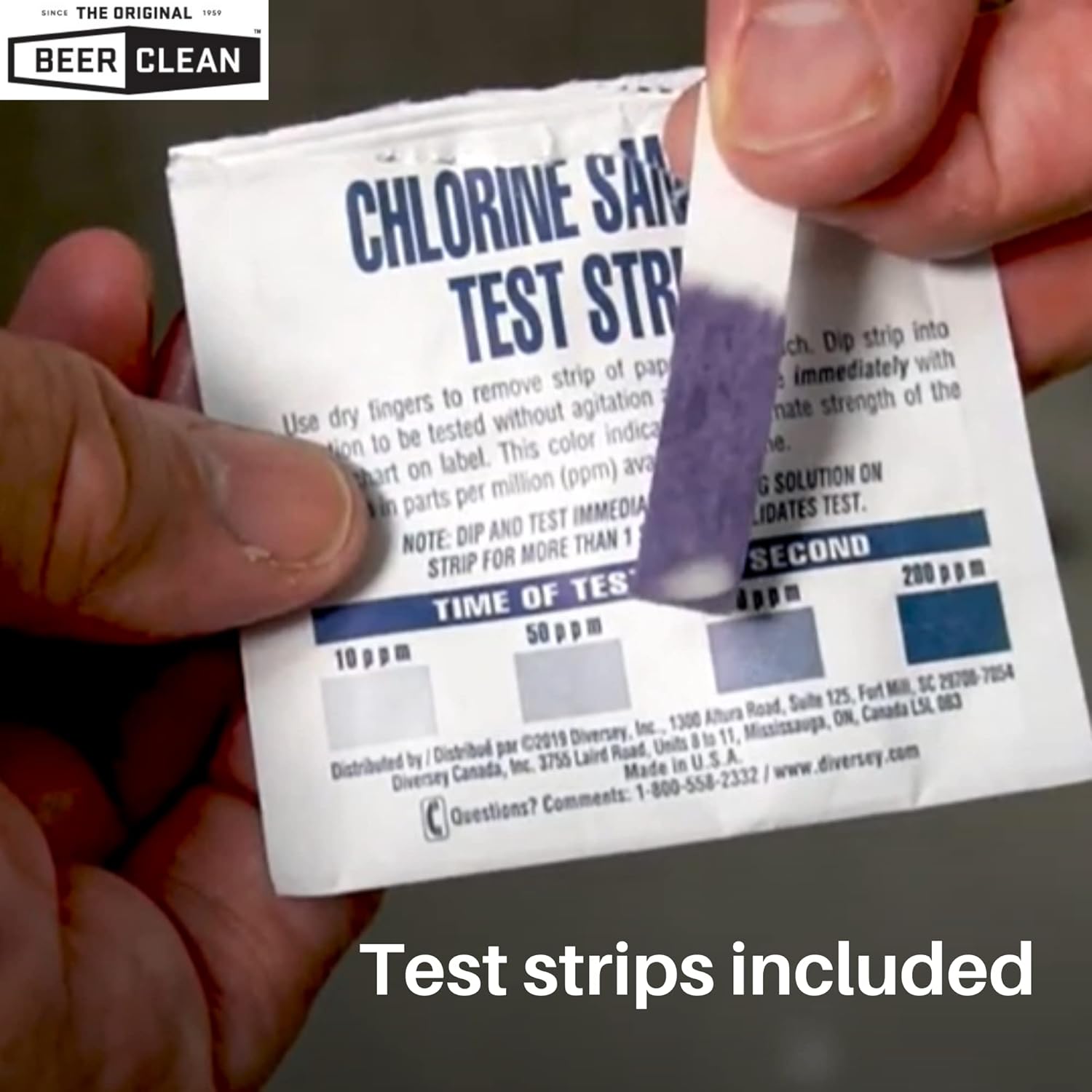 Diversey-90223 Beer Clean Last Rinse Glass Sanitizer, .25oz Powder Packet (100 Pack)