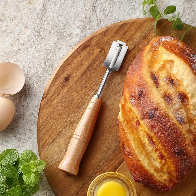 SAINT GERMAIN Premium Hand Crafted Bread Lame for Dough Scoring Knife, Tool Sourdough Slashing with 10 Blades Included Replacement Authentic Leather Protector Cover