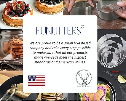 Cookie Cutter Set, 4 Pc. Kit, Measuring 2'', 3'', 4'' and 5'', Round Metal Baking Rings for Pastry, Biscuits, and Dough Cutting, Heavy Duty and Reusable, Multiple Sizes