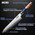 CRICO Damascus Chef Knife 8 inch, Professional Kitchen Knives with Sheath, Forged Japanese VG10 67-Layers Super Steel