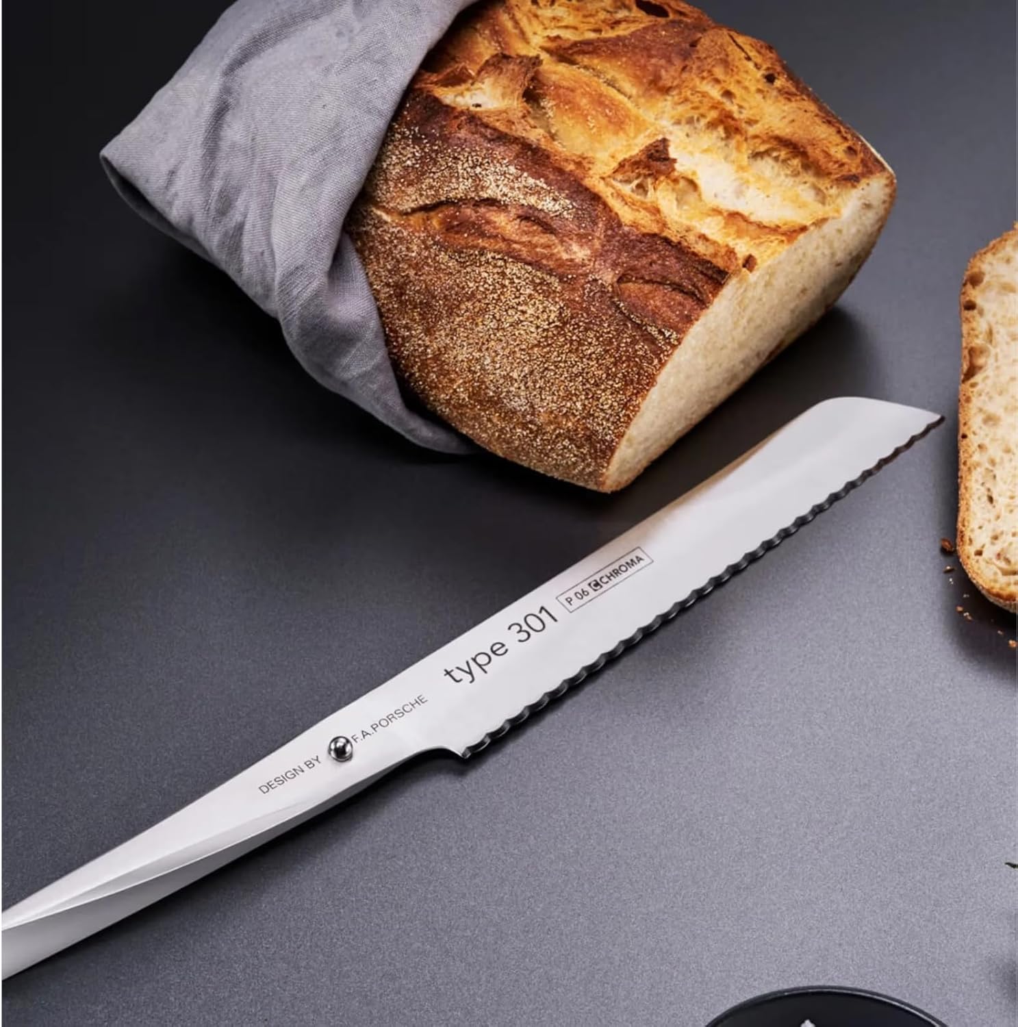 Chroma Type 301 Serrated Chef's Knife (Porsche)