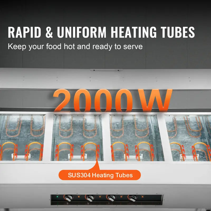 Commercial Food Warmer 4 x 20.6QT Electric Steam Table