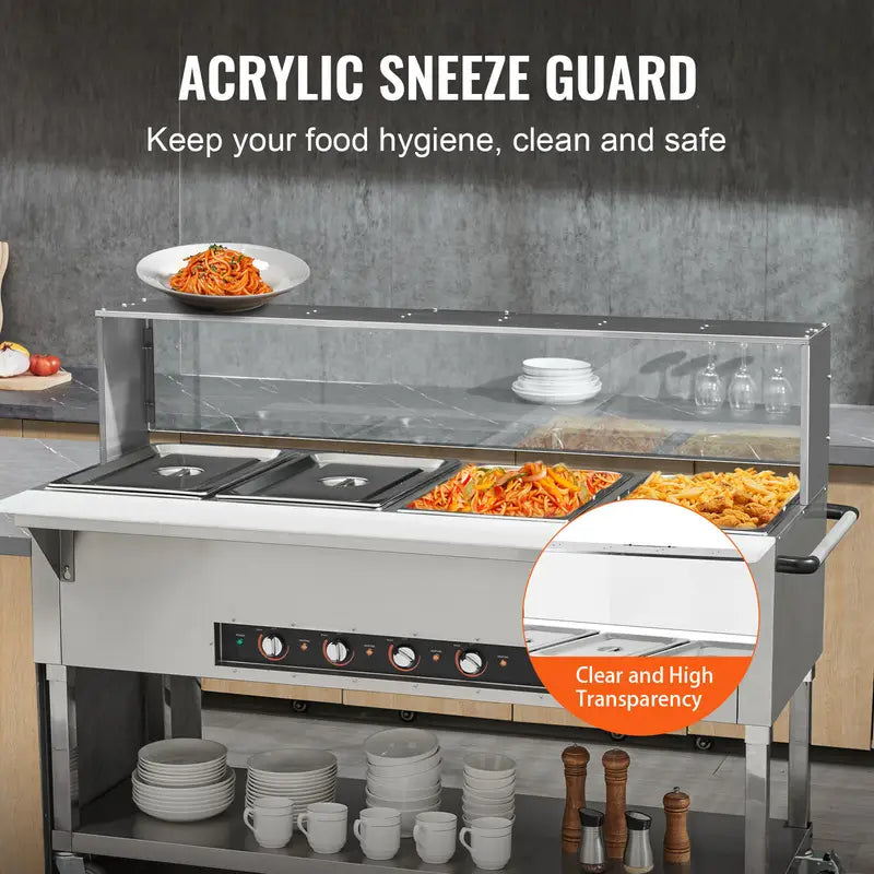 Commercial Food Warmer 4 x 20.6QT Electric Steam Table