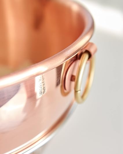 Mauviel M'Passion Copper Egg White Beating Bowl With Ring, 5-qt, Made in France