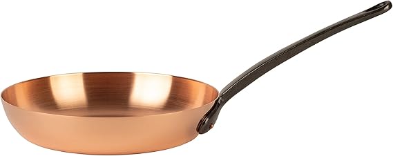 Cuisine Romefort | pure copper frying pan Ø 9.5 in, thick-walled | skillet made of solid copper without coating (Medium)