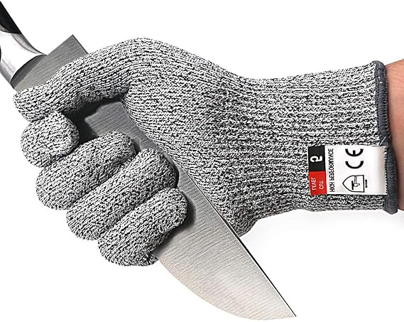 DEYAN Cut Resistant Gloves, Level 5 Protection Safety Cutting Gloves, Kitchen Cuts Gloves for Chef Oyster Shucking, Mandolin Slicing, Meat Cutting and Wood Carving(M-2 Pairs)