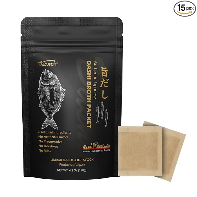 Dashi Stock (dashi broth, dashi packet), Umami dashi Soup Stock, Use 7carefully selected ingredients, made in Japan, 8g×15pacs