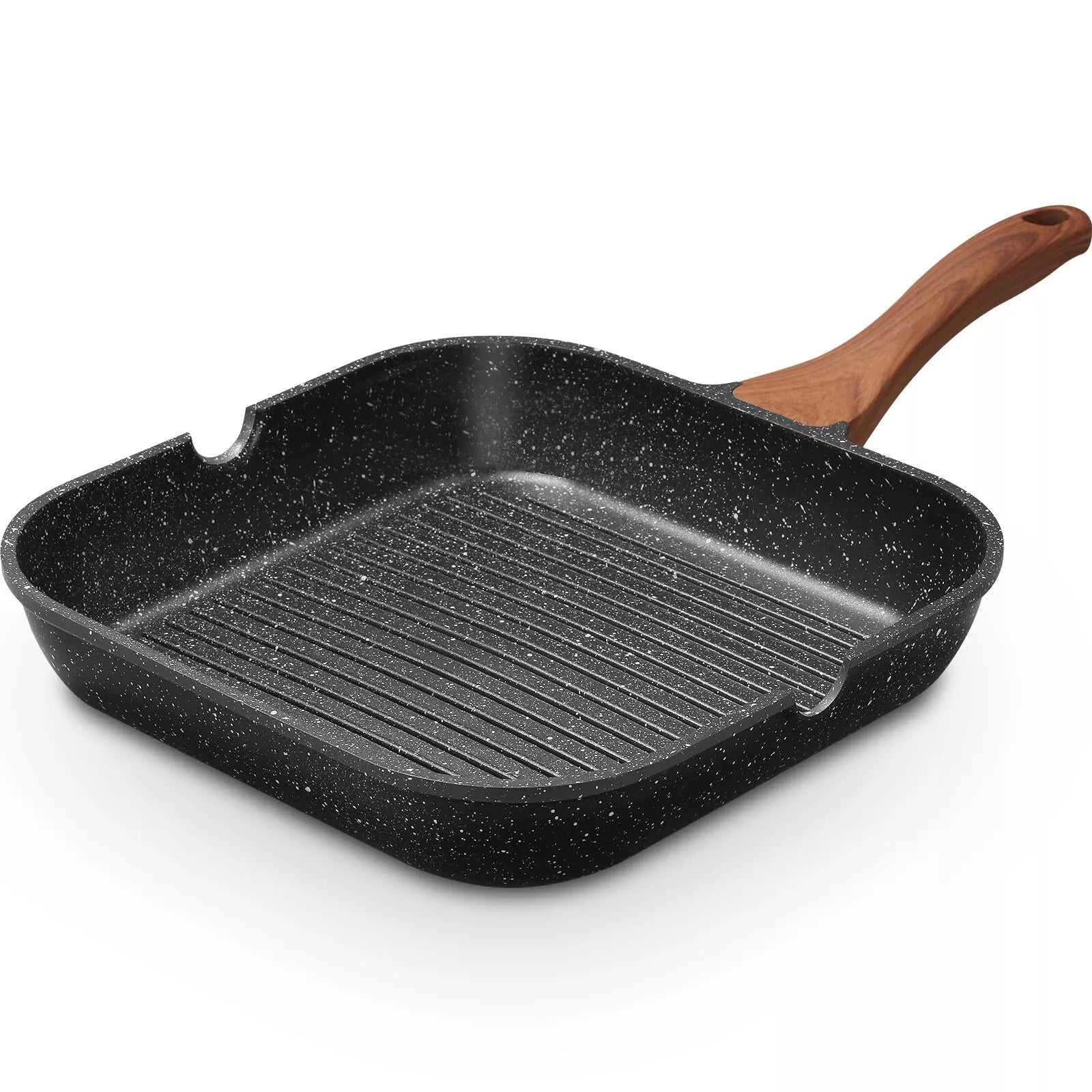ESLITE LIFE 9.5 Inch Nonstick Grill Pan for Indoor Cooking