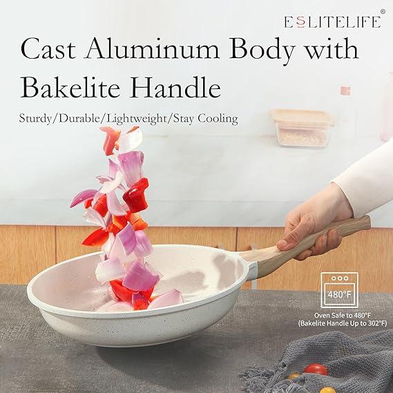 ESLITE LIFE Nonstick Ceramic Frying Pan Skillet, Non-Toxic Egg Omelet Pan