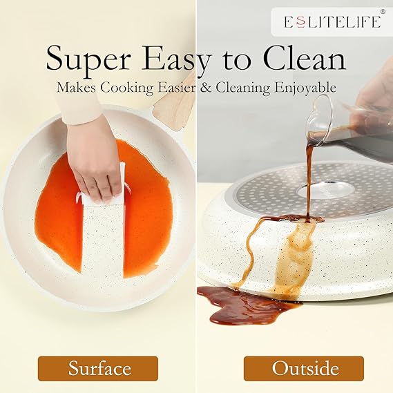 ESLITE LIFE Nonstick Ceramic Frying Pan Skillet, Non-Toxic Egg Omelet Pan