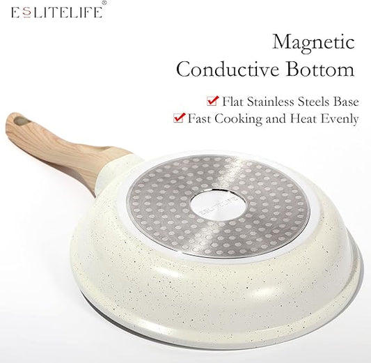 ESLITE LIFE Nonstick Ceramic Frying Pan Skillet, Non-Toxic Egg Omelet Pan