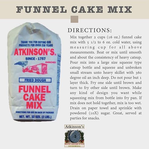 Atkinson's Milling Funnel Cake Mix - 2 LB Bag - Relive that Carnival Feeling