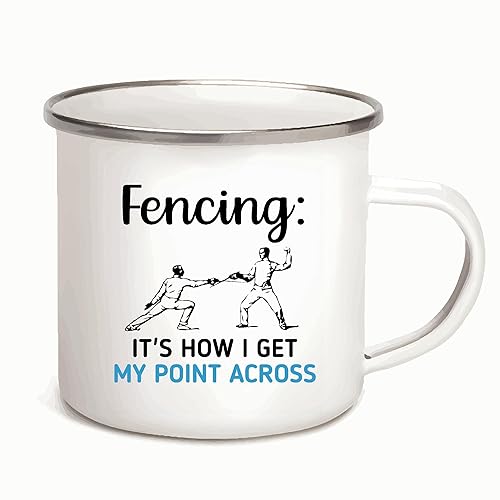 It is How I Get My Point Across for Fecing Player 12oz Enamel Silver Mug