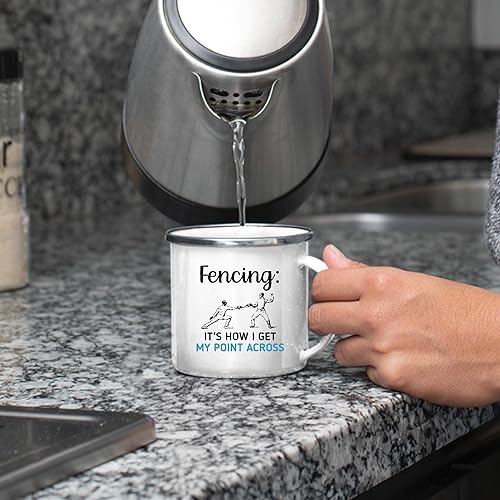 It is How I Get My Point Across for Fecing Player 12oz Enamel Silver Mug