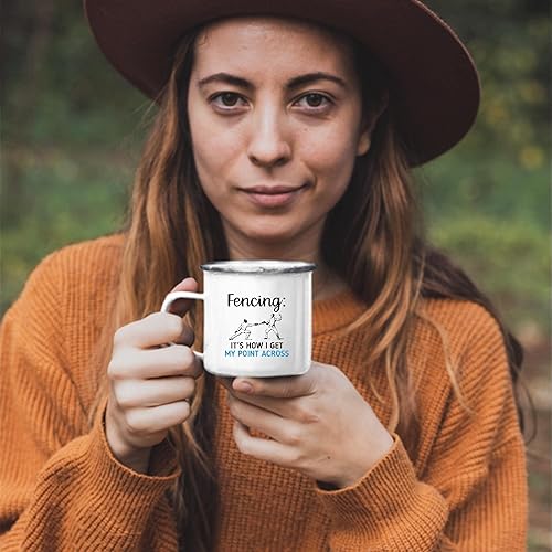 It is How I Get My Point Across for Fecing Player 12oz Enamel Silver Mug