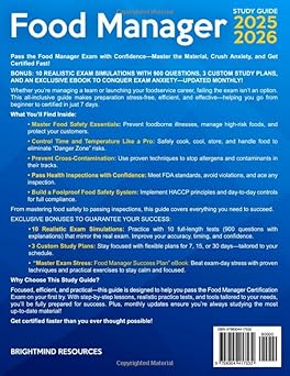Food Manager Certification Study Guide: Updated and Simplified Study Manual to Prepare for Your Exam in Just 3 Days| Includes 150+ Practice Tests with Detailed Answers