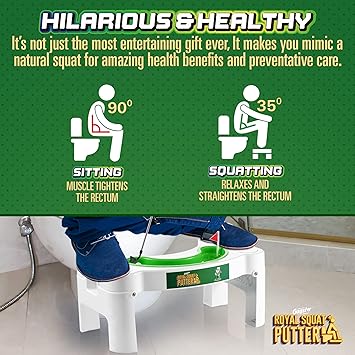 Gagster Royal Squat Putter - Mini Golf Toilet Game - Bathroom Stuff for Men - Foldable Potty Games for Adults - White Elephant Gift Ideas for Office - Indoor Golf Game for Men - Funny Gag Gifts